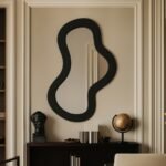 Oblique Acacia Wood Frame Mirror - Image 2