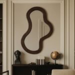 Oblique Acacia Wood Frame Mirror - Image 2