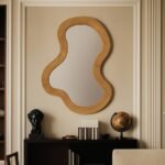 Oblique Acacia Wood Frame Mirror - Image 2