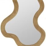 Oblique Acacia Wood Frame Mirror