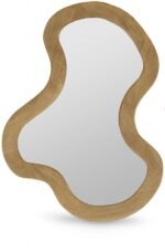 Oblique Acacia Wood Frame Mirror