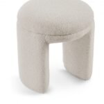 Bowen Faux Shearling Teddy Fabric Upholstered Stool