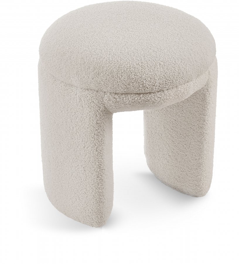 26114.jpg Bowen Faux Shearling Teddy Fabric Upholstered Stool - Image 1