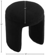 Bowen Faux Shearling Teddy Fabric Upholstered Stool - Image 4