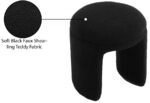 Bowen Faux Shearling Teddy Fabric Upholstered Stool - Image 5