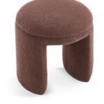 Bowen Faux Shearling Teddy Fabric Upholstered Stool