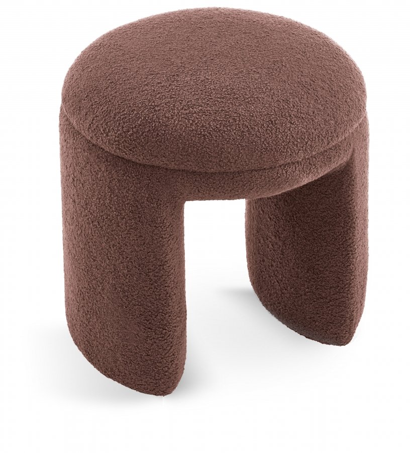 26116.jpg Bowen Faux Shearling Teddy Fabric Upholstered Stool - Image 1