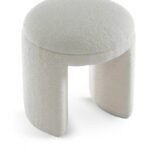 Bowen Faux Shearling Teddy Fabric Upholstered Stool