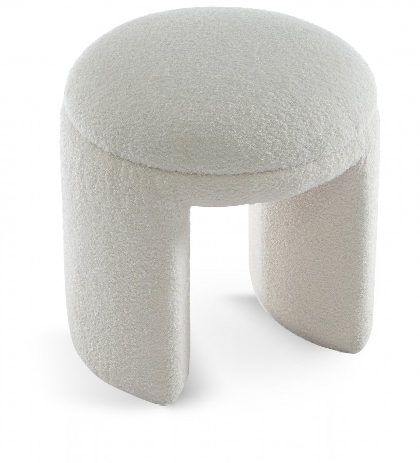 26117.jpg Bowen Faux Shearling Teddy Fabric Upholstered Stool - Image 1