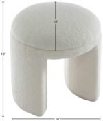 Bowen Faux Shearling Teddy Fabric Upholstered Stool - Image 4