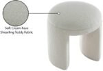 Bowen Faux Shearling Teddy Fabric Upholstered Stool - Image 5