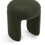 Bowen Faux Shearling Teddy Fabric Upholstered Stool