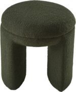 Bowen Faux Shearling Teddy Fabric Upholstered Stool - Image 3