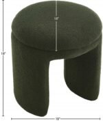 Bowen Faux Shearling Teddy Fabric Upholstered Stool - Image 4