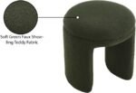 Bowen Faux Shearling Teddy Fabric Upholstered Stool - Image 5