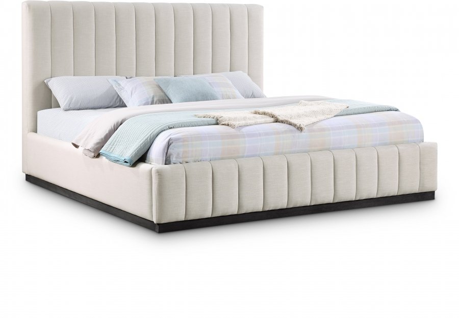 26388.jpg Lucia Linen Textured Fabric Upholstered Bed - Image 1