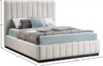 Lucia Linen Textured Fabric Upholstered Bed - Image 12