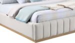 Lucia Linen Textured Fabric Upholstered Bed - Image 6