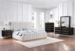 Lucia Linen Textured Fabric Upholstered Bed - Image 9