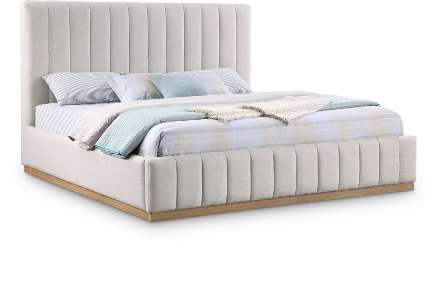 26393.jpg Lucia Linen Textured Fabric Upholstered Bed - Image 1