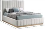 Lucia Linen Textured Fabric Upholstered Bed - Image 12