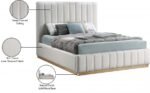 Lucia Linen Textured Fabric Upholstered Bed - Image 13