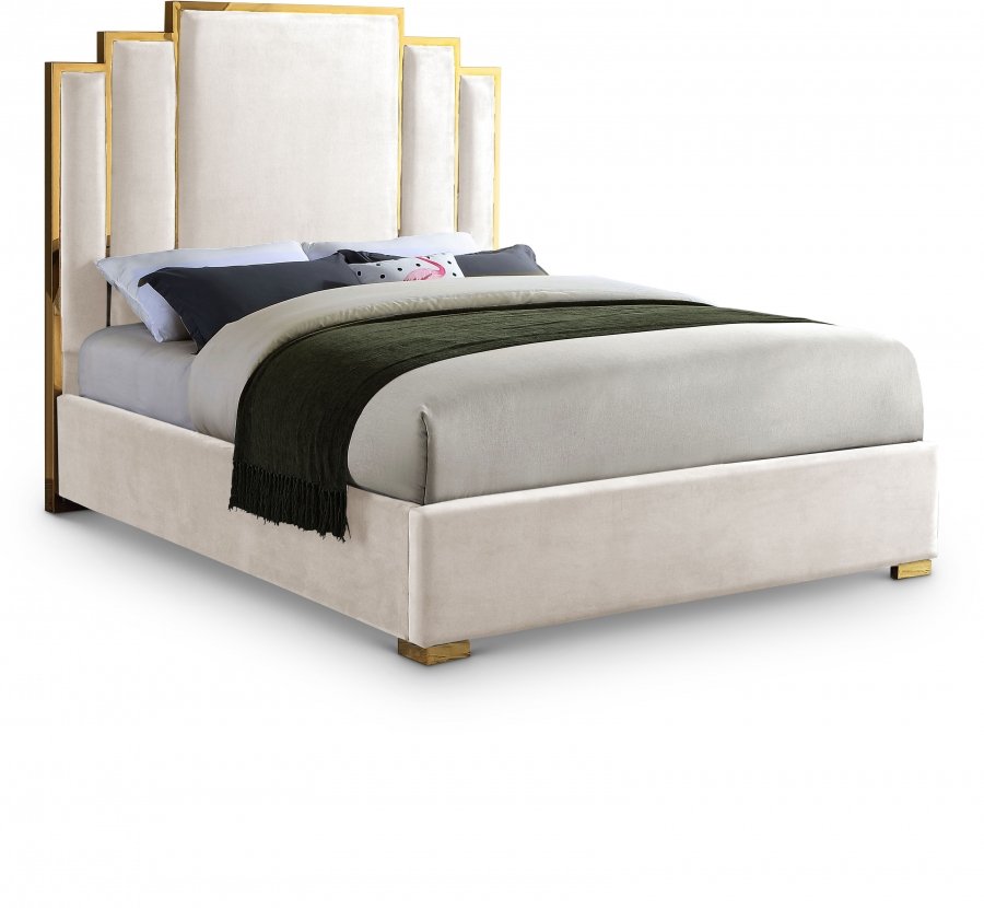 2642.jpg Hugo Velvet Upholstered Bed - Image 1