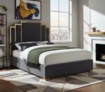 Hugo Velvet Upholstered Bed - Image 2
