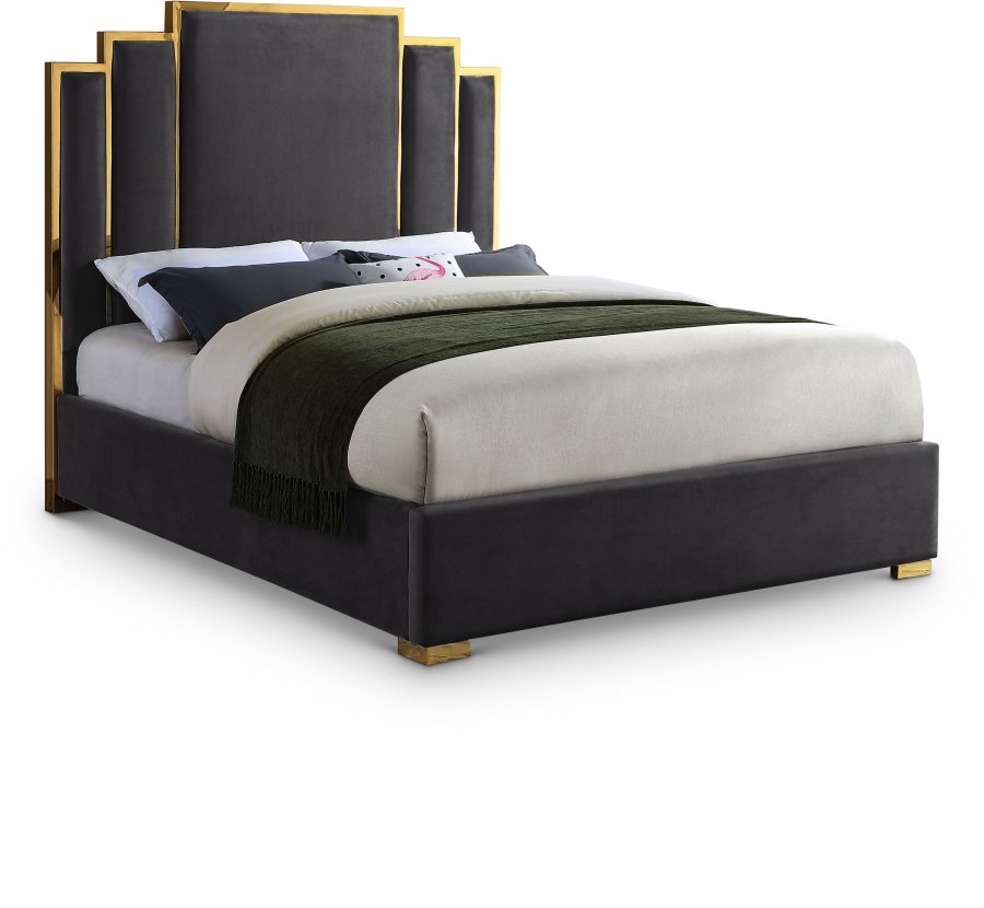 2648.jpg Hugo Velvet Upholstered Bed - Image 1