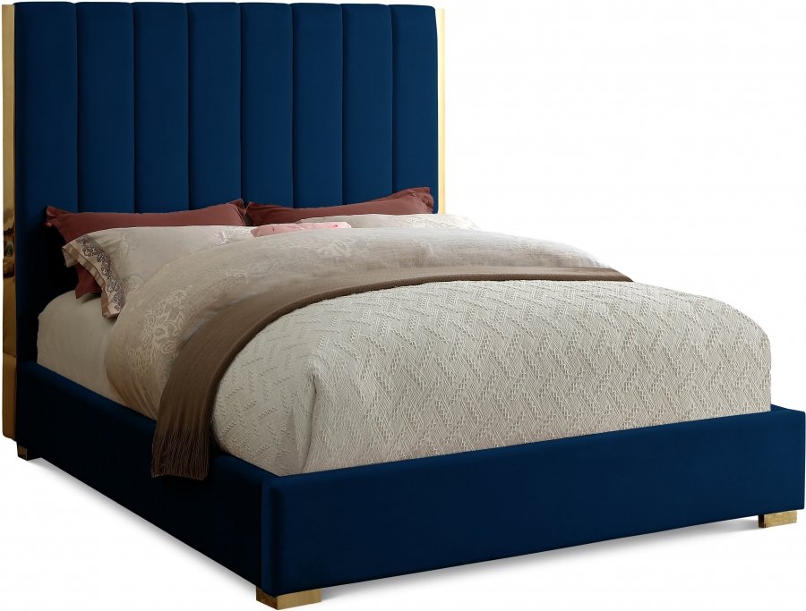 2663.jpg Becca Velvet Upholstered Bed - Image 1