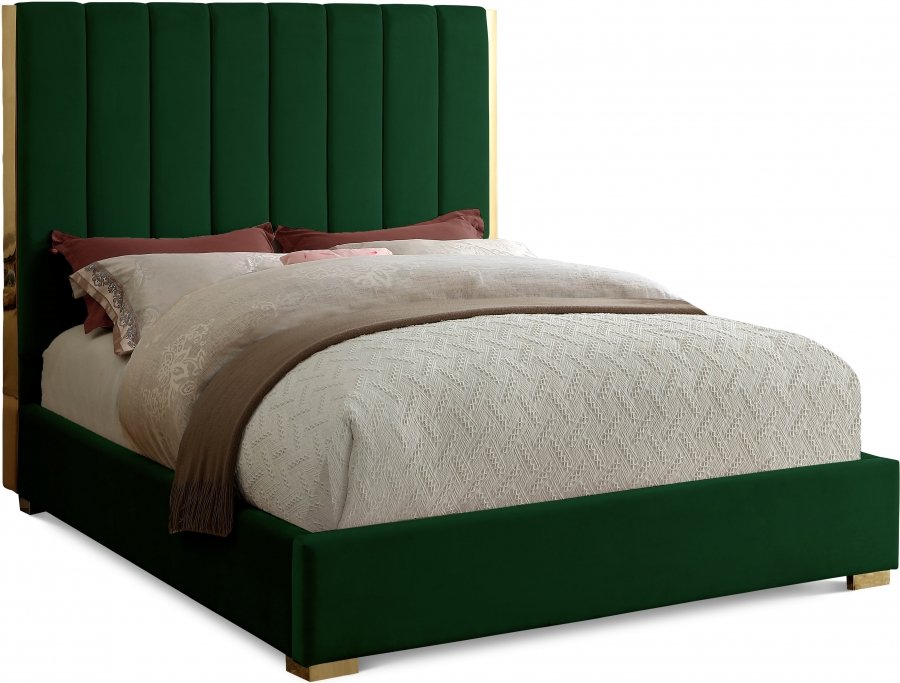 2675.jpg Becca Velvet Upholstered Bed - Image 1