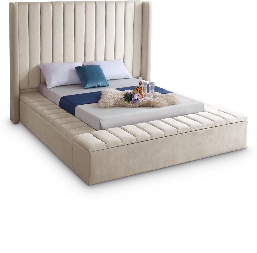 2698.jpg Kiki Velvet Upholstered Bed - Image 1