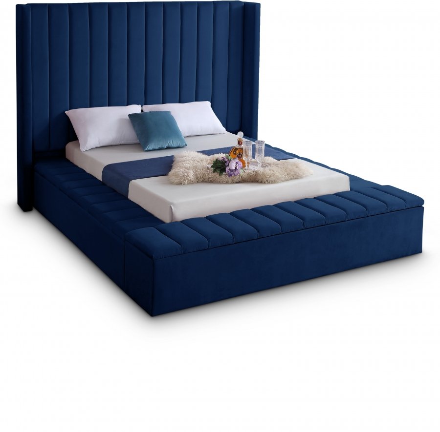 2703.jpg Kiki Velvet Upholstered Bed - Image 1