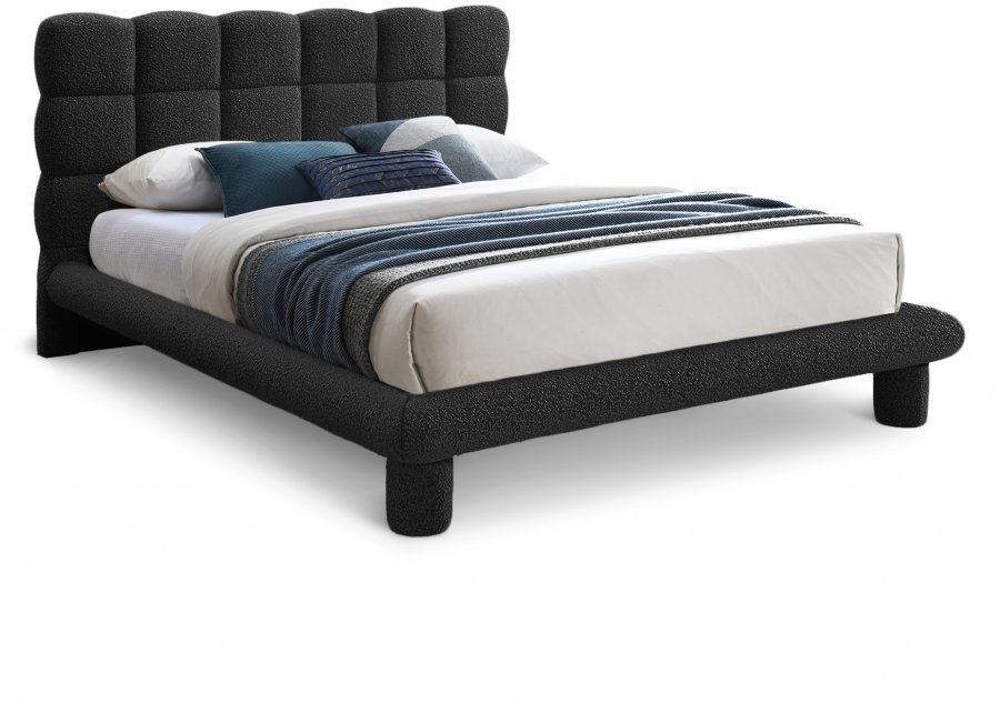 27151.jpg Deco Boucle Fabric Upholstered Bed - Image 1