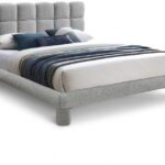 Deco Boucle Fabric Upholstered Bed