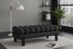 Akeela Linen Textured Fabric Upholstered Bench - Image 2