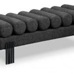 Akeela Linen Textured Fabric Upholstered Bench