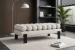 Akeela Linen Textured Fabric Upholstered Bench - Image 2