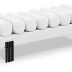 Akeela Linen Textured Fabric Upholstered Bench