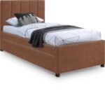 Hudson Vegan Leather Upholstered Twin Trundle Bed