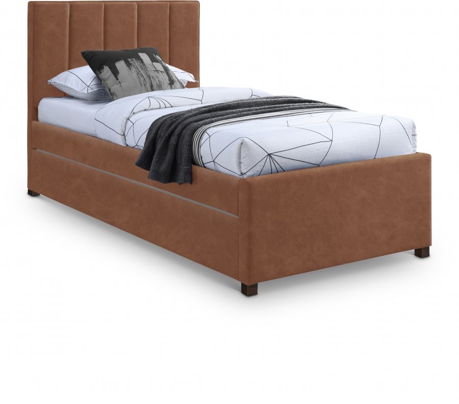 27654.jpg Hudson Vegan Leather Upholstered Twin Trundle Bed - Image 1