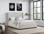 Flynn Linen Textured Fabric Upholstered Bed - Image 2