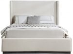 Flynn Linen Textured Fabric Upholstered Bed - Image 3