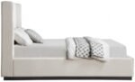 Flynn Linen Textured Fabric Upholstered Bed - Image 4