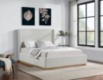 Flynn Linen Textured Fabric Upholstered Bed - Image 2