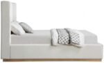 Flynn Linen Textured Fabric Upholstered Bed - Image 4