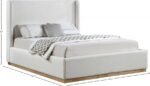 Flynn Linen Textured Fabric Upholstered Bed - Image 8