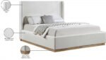 Flynn Linen Textured Fabric Upholstered Bed - Image 9