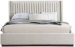 Logan Linen Textured Fabric Upholstered Bed - Image 3