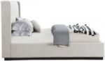 Logan Linen Textured Fabric Upholstered Bed - Image 4